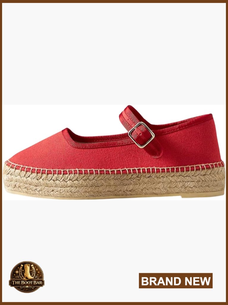 Women's Mary Jane Espadrilles Flats Platform Canvas Espadrilles